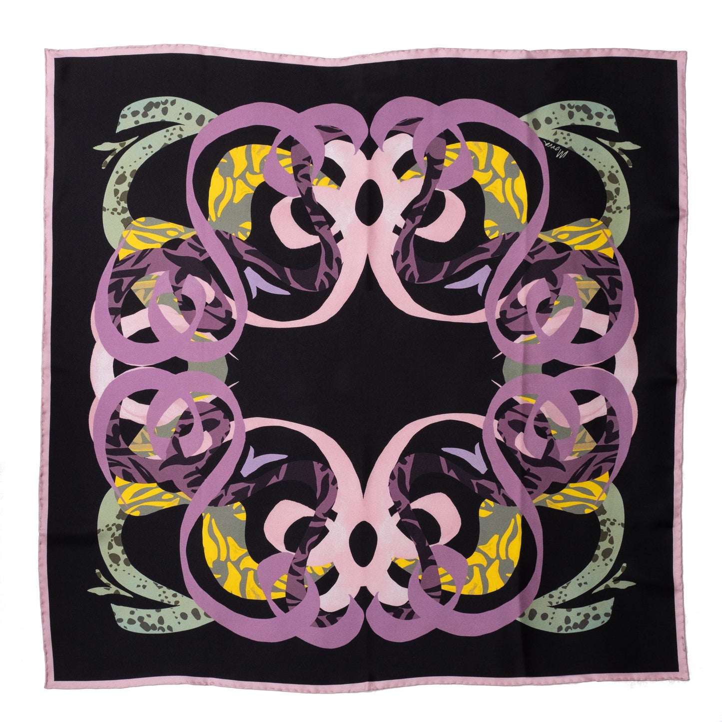 BERG black silk scarf