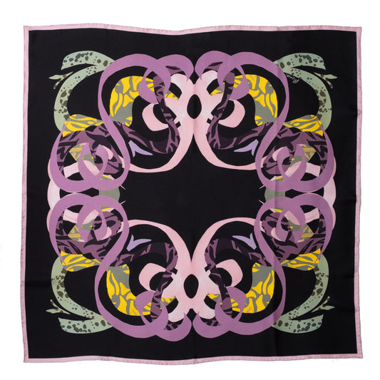 BERG black silk scarf