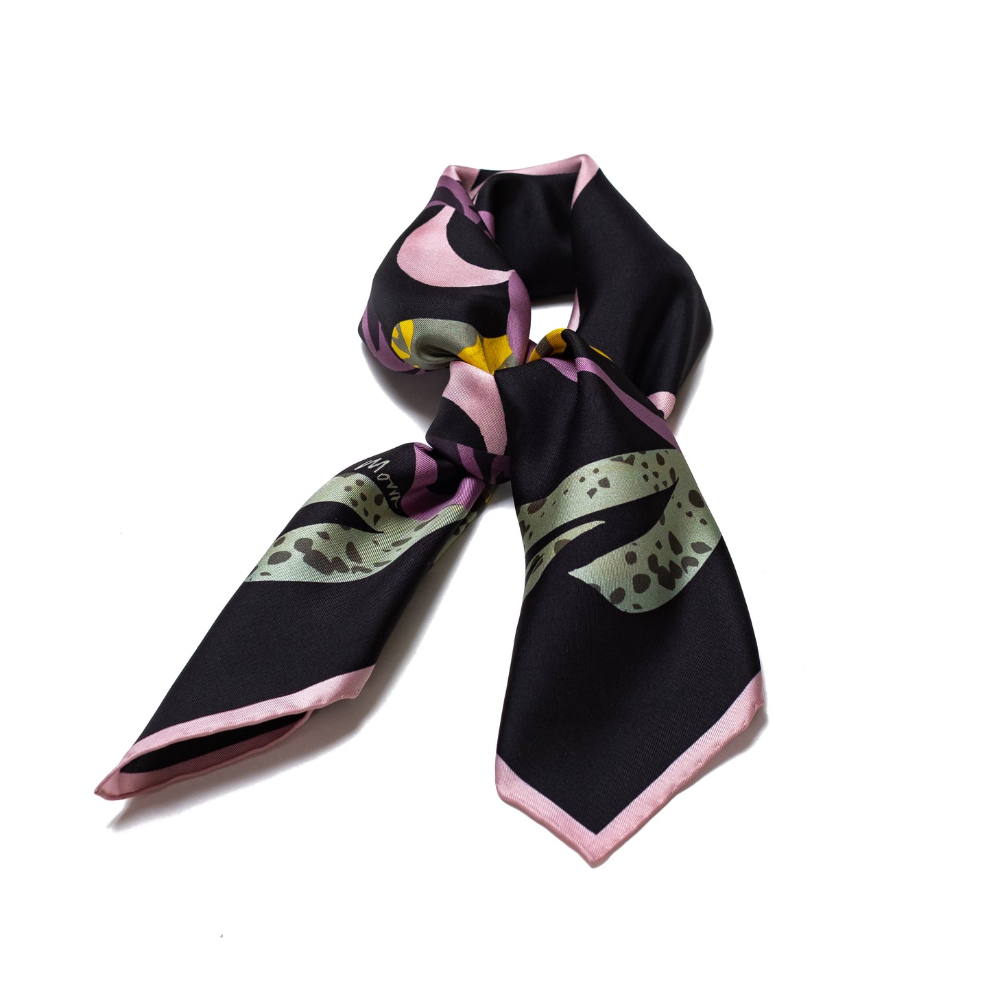 BERG black silk scarf