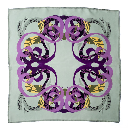 BERG green silk scarf