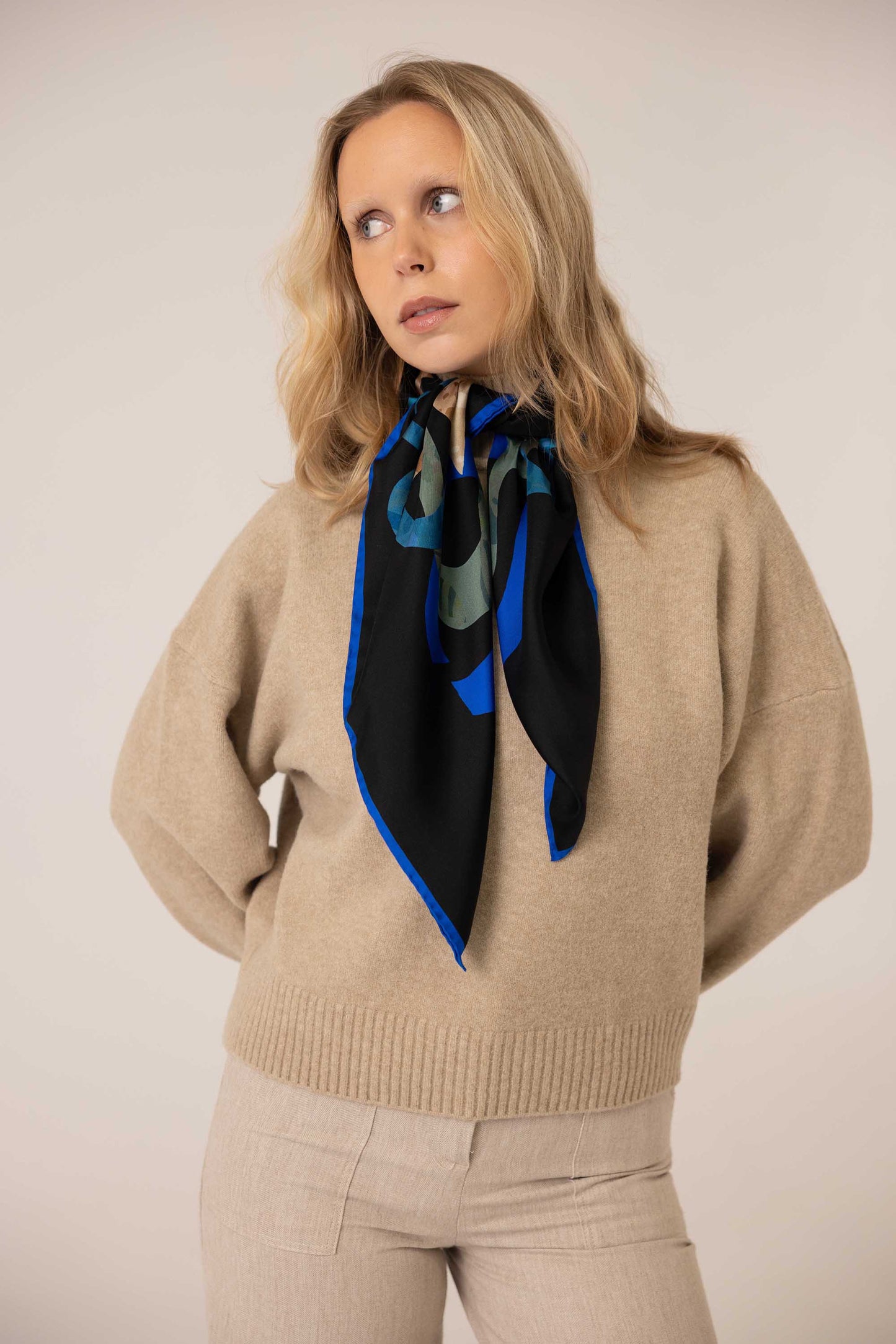 KOLKA black silk scarf