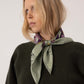 BERG green silk scarf