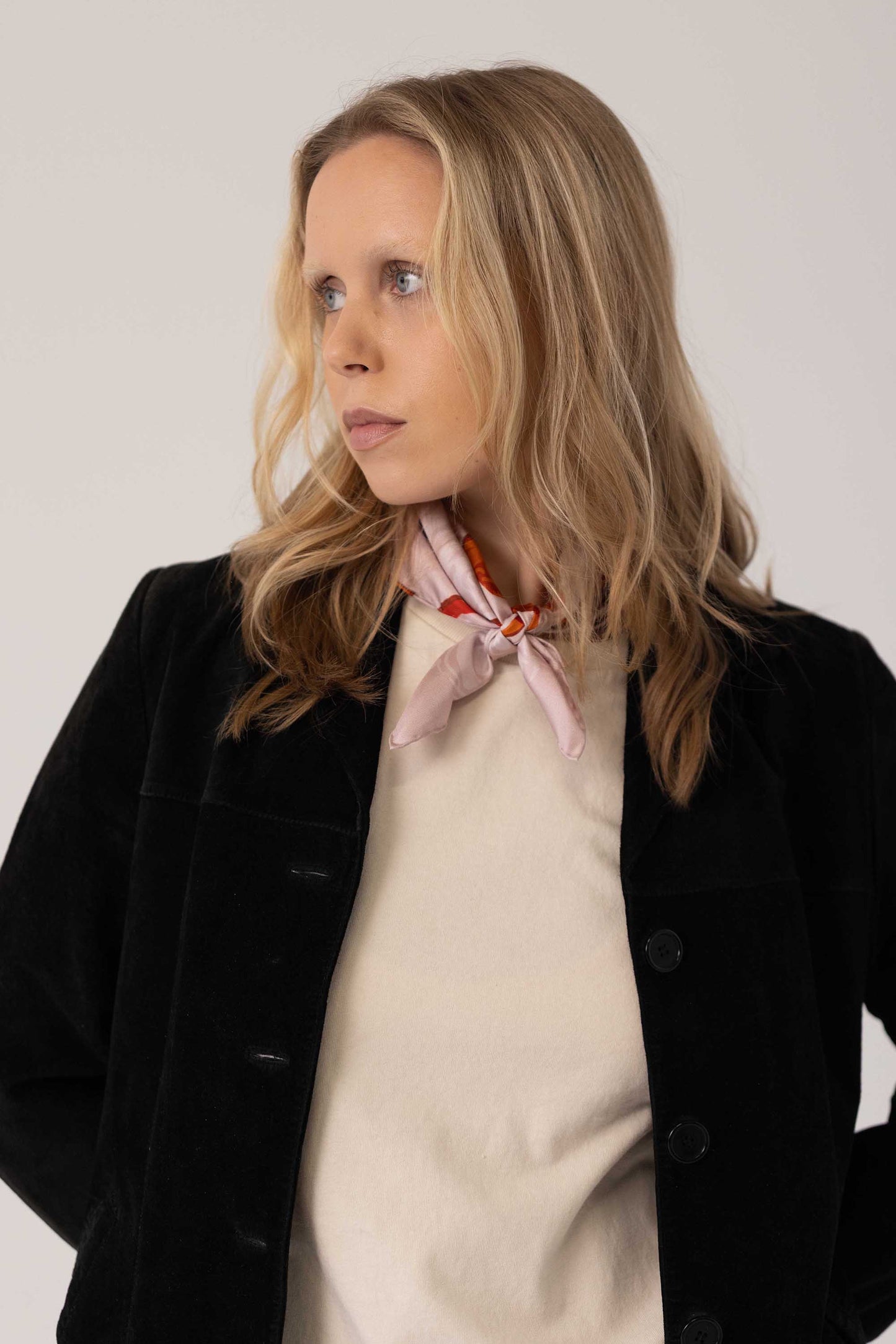 ÁSA pink silk scarf