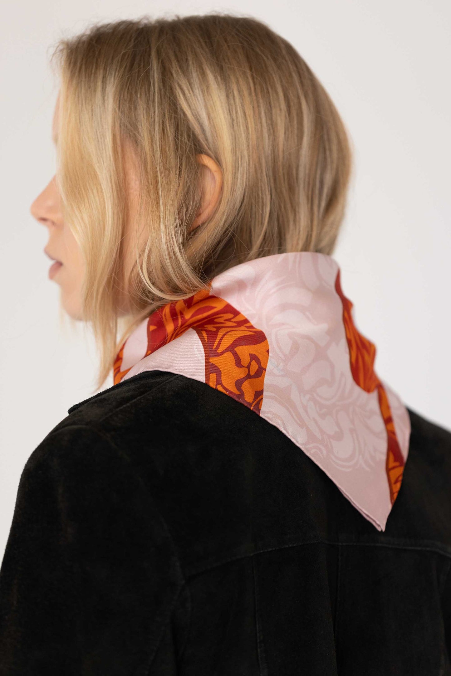 ÁSA pink silk scarf