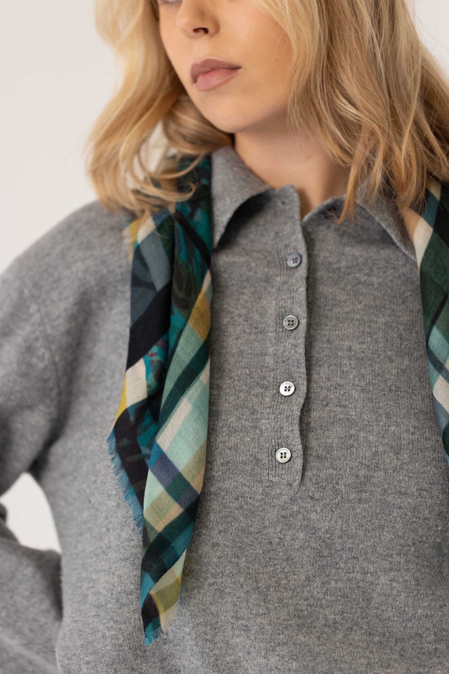 LILJA wool scarf - blue