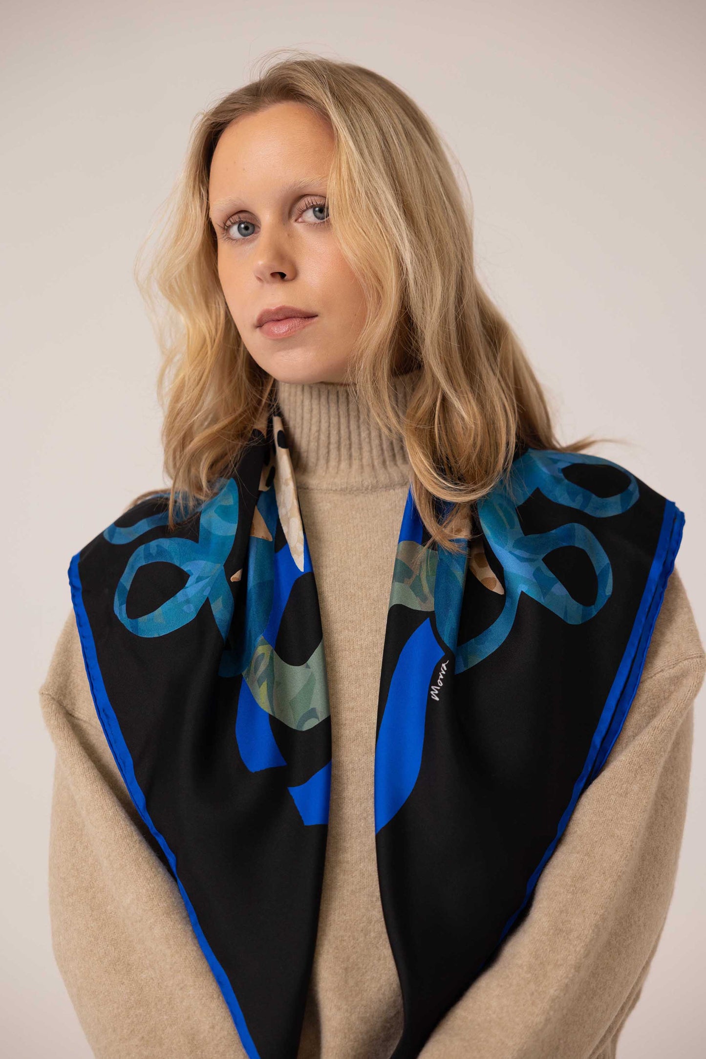 KOLKA black silk scarf