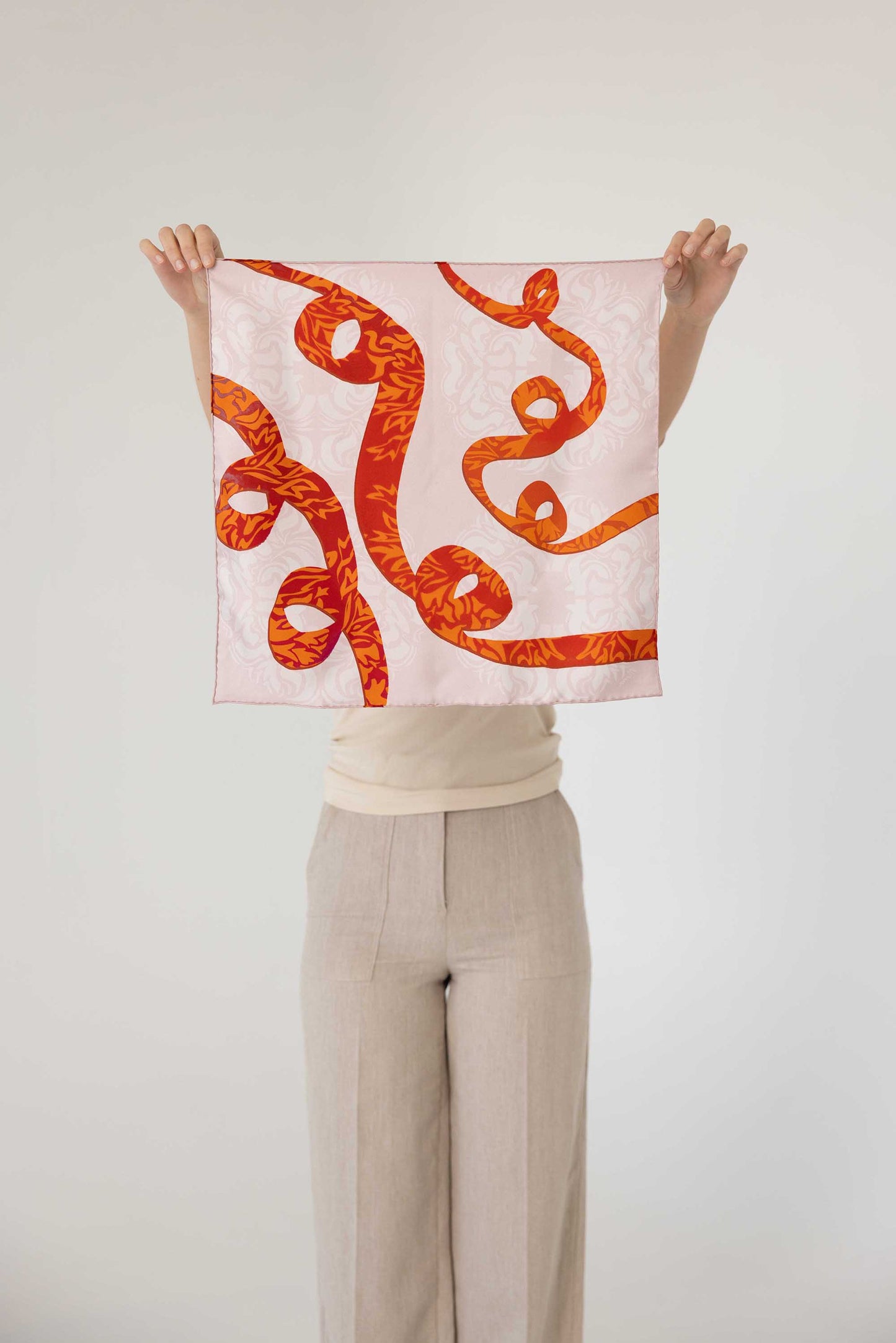 ÁSA pink silk scarf