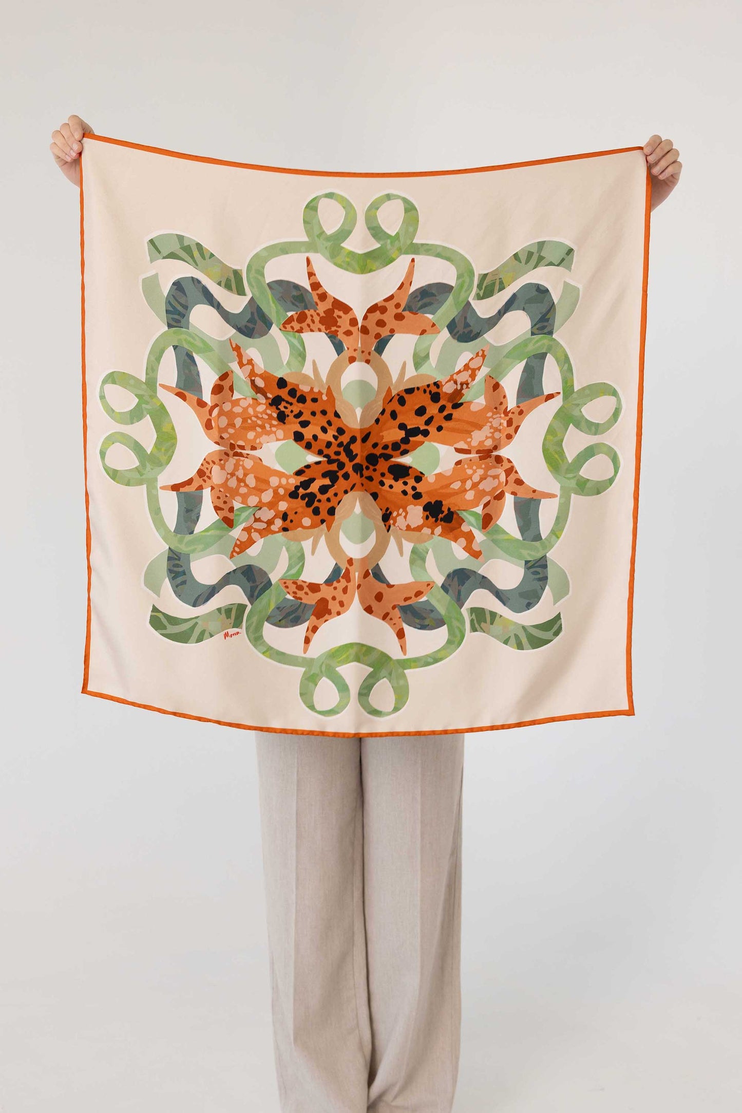 KOLKA beige silk scarf